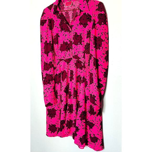 Kate Spade Pink Bubble Dot Smocked Collared Fabric Covered Buttons Dress Size 6 - Picture 5 of 13